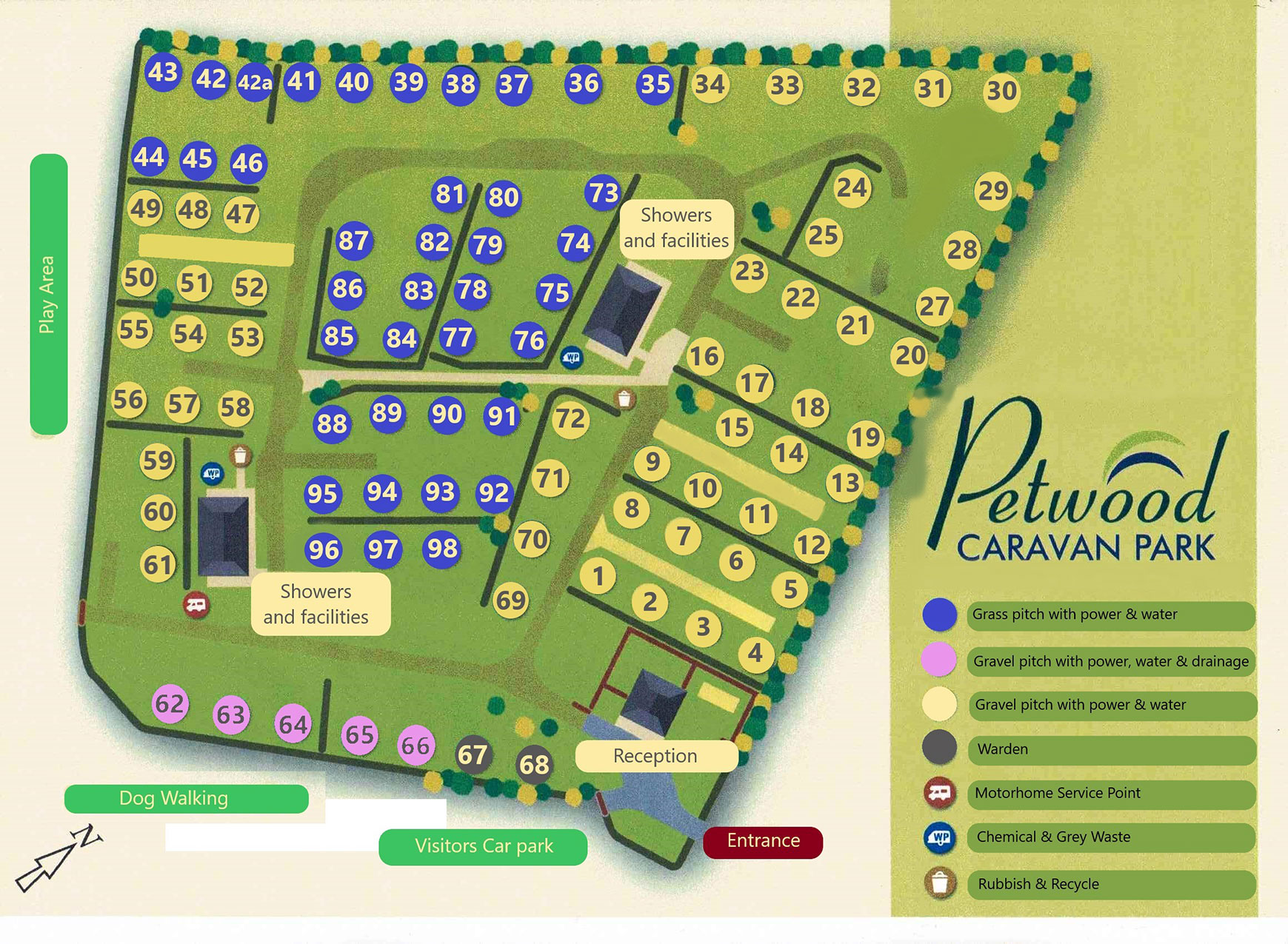 Petwood Caravan Park Site Map
